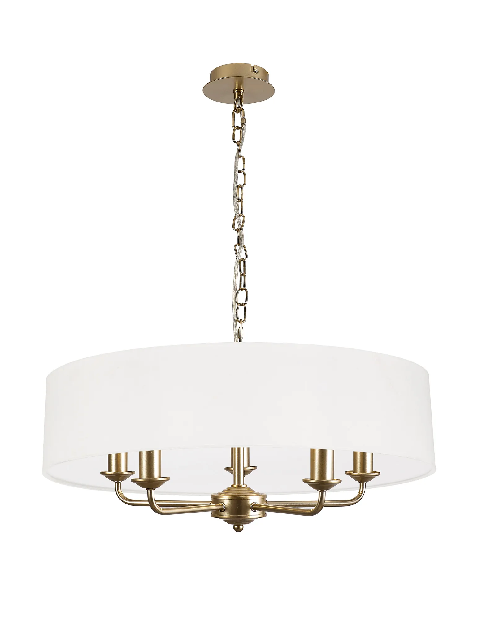 Banyan 60cm 5 Light Pendant Champagne Gold, White DK0942  Deco Banyan CG WH